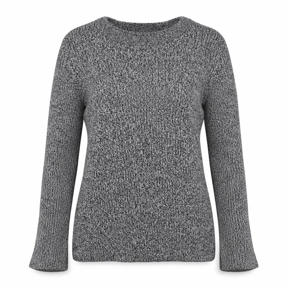 Front view of H&M women’s grey round neck cotton jumper, size XS