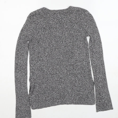 H&M Womens Grey Round Neck Cotton Pullover Jumper Size XS