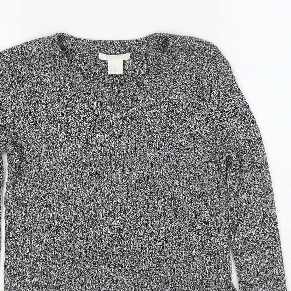 H&M Womens Grey Round Neck Cotton Pullover Jumper Size XS