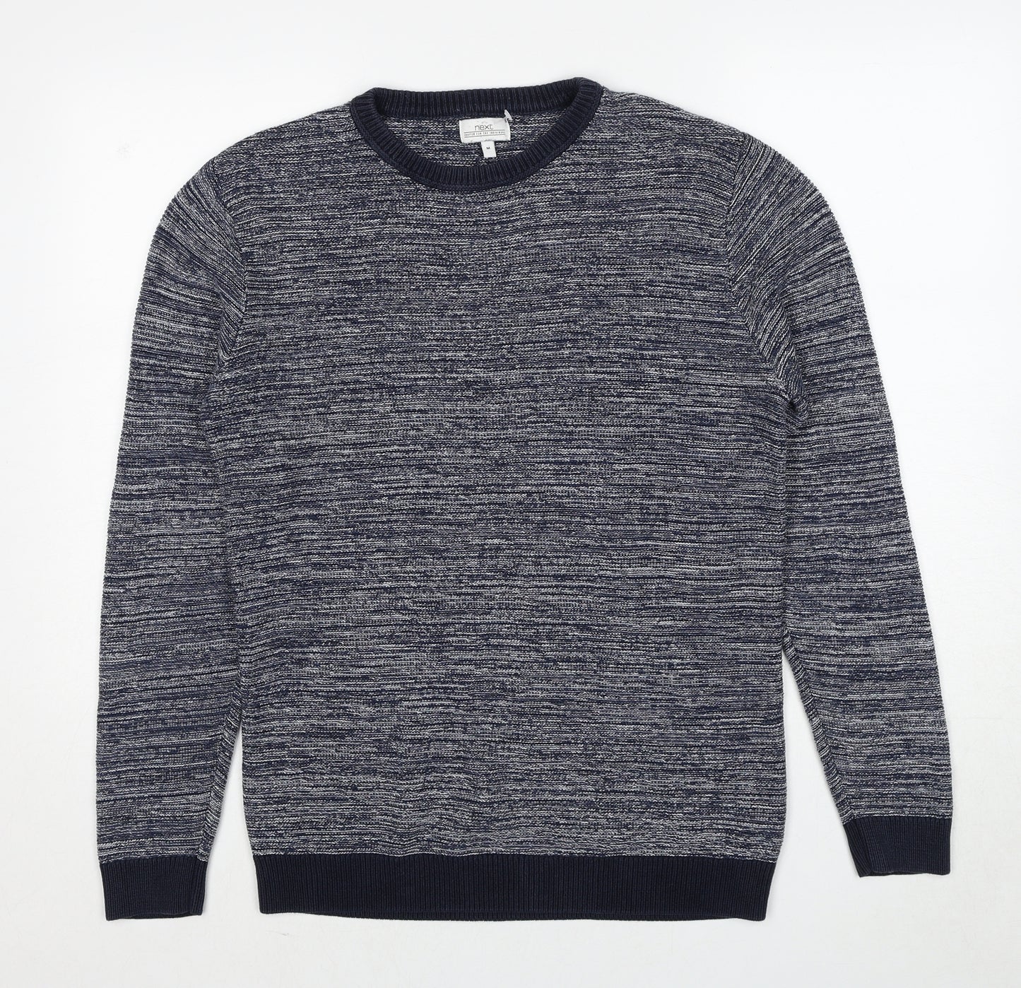 NEXT Womens Blue Round Neck Cotton Pullover Jumper Size M