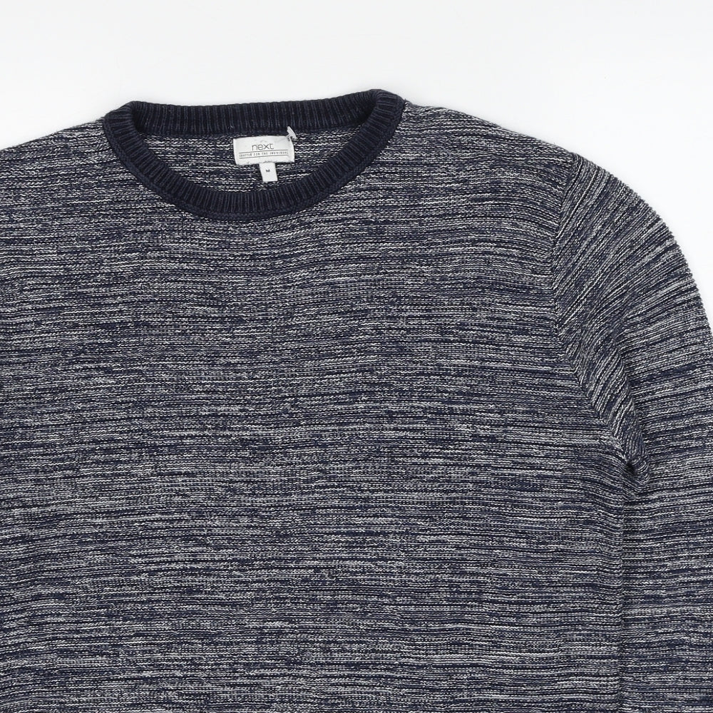NEXT Womens Blue Round Neck Cotton Pullover Jumper Size M