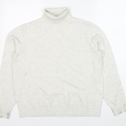 Marks and Spencer Womens Ivory Roll Neck Polyester Pullover Jumper Size M