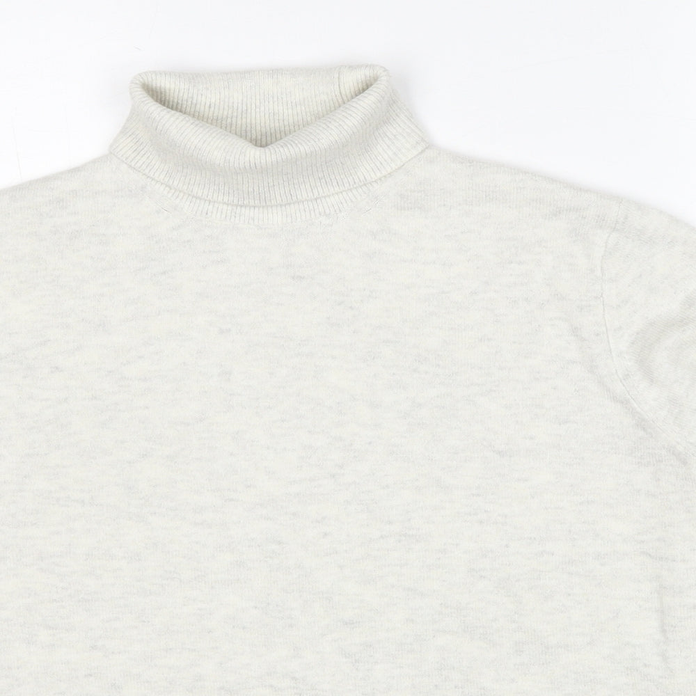 Marks and Spencer Womens Ivory Roll Neck Polyester Pullover Jumper Size M