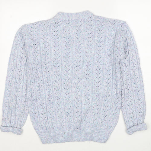 Beloved Womens Blue Round Neck Acrylic Pullover Jumper Size S