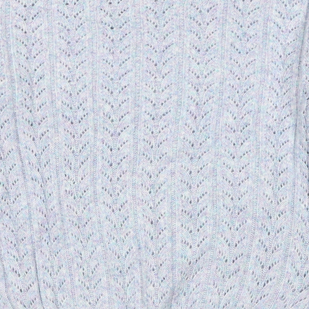 Beloved Womens Blue Round Neck Acrylic Pullover Jumper Size S