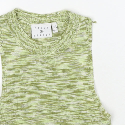 Daisy Street Womens Green Geometric Acrylic Basic Tank Size 8 Round Neck