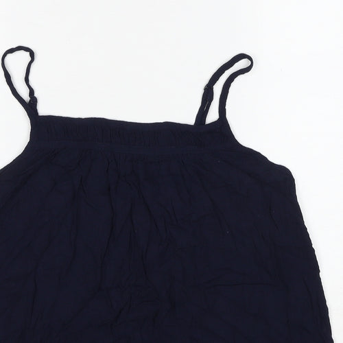Fat Face Womens Blue Viscose Basic Tank Size 12 Square Neck