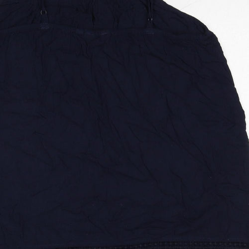 Fat Face Womens Blue Viscose Basic Tank Size 12 Square Neck