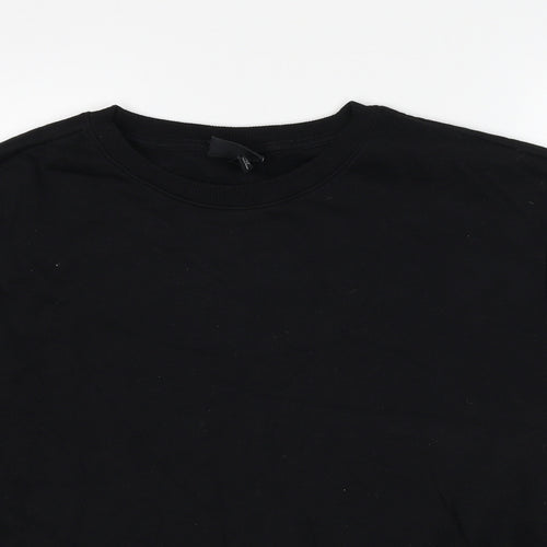 H&M Mens Black Cotton Pullover Sweatshirt Size M - Unisex