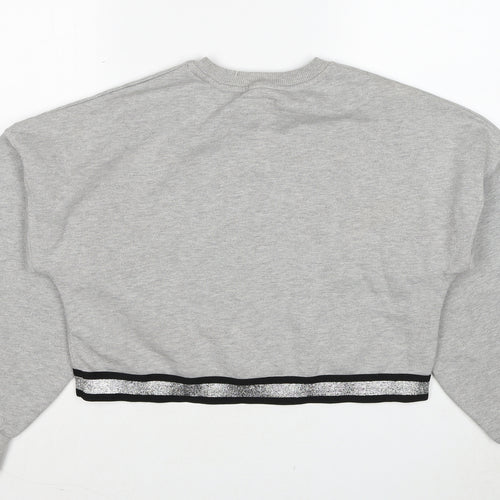Pink Soda Womens Grey Cotton Pullover Sweatshirt Size 8 Pullover