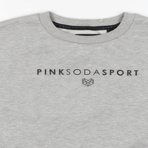 Pink Soda Womens Grey Cotton Pullover Sweatshirt Size 8 Pullover