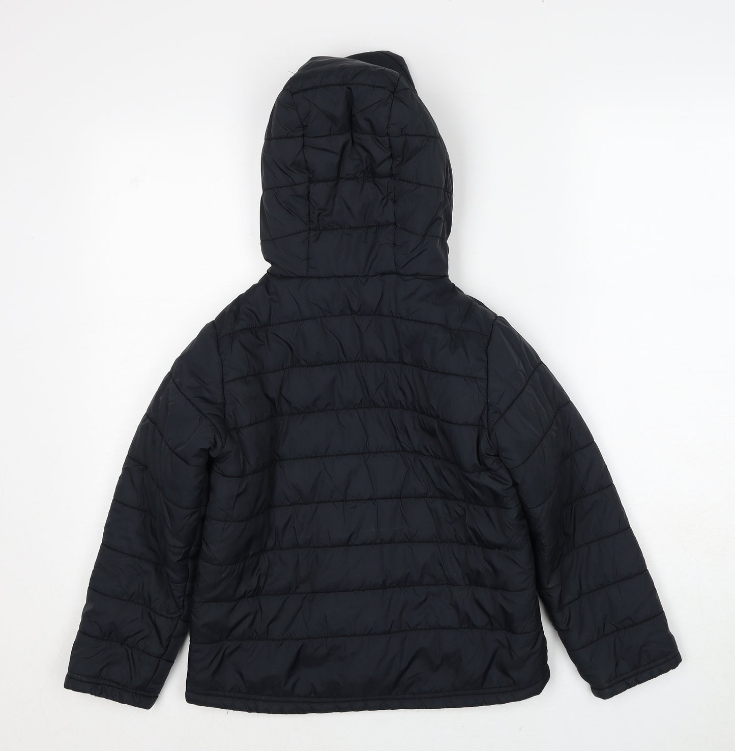 Freedom Trail Boys Black Quilted Jacket Size 6-7 Years Zip
