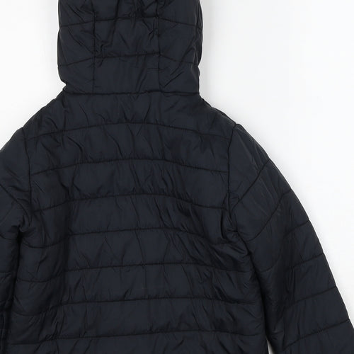 Freedom Trail Boys Black Quilted Jacket Size 6-7 Years Zip