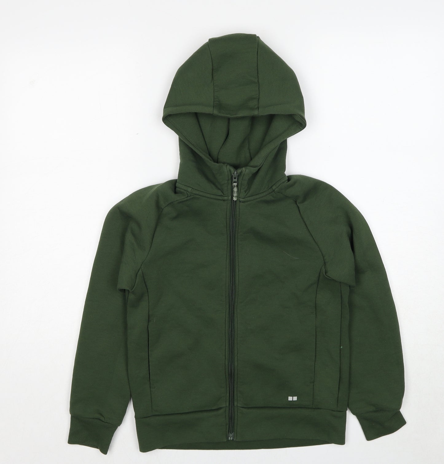 Uniqlo Boys Green Polyester Full Zip Hoodie Size 9-10 Years Zip