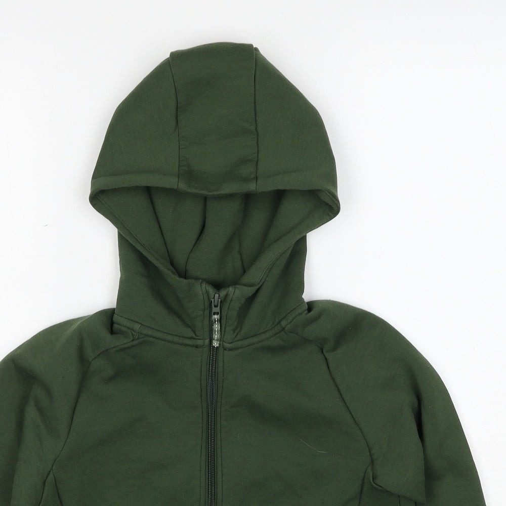 Uniqlo Boys Green Polyester Full Zip Hoodie Size 9-10 Years Zip
