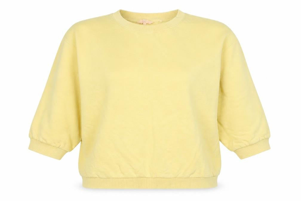 Next Womens Yellow Cotton Pullover Sweatshirt Size L Pullover
