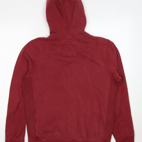 Fat Face Mens Red Cotton Full Zip Hoodie Size S