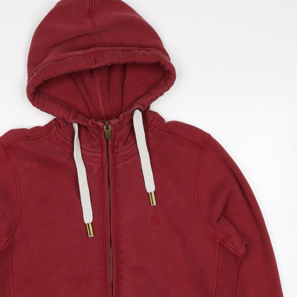 Fat Face Mens Red Cotton Full Zip Hoodie Size S