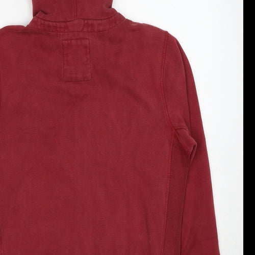 Fat Face Mens Red Cotton Full Zip Hoodie Size S