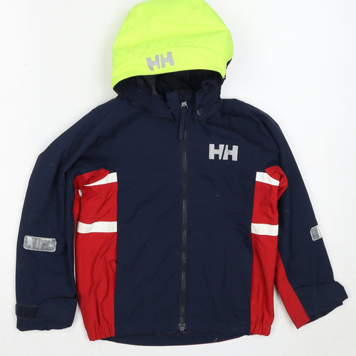 Helly Hansen Boys Multicoloured Colourblock Windbreaker Jacket Size 5 Years Zip