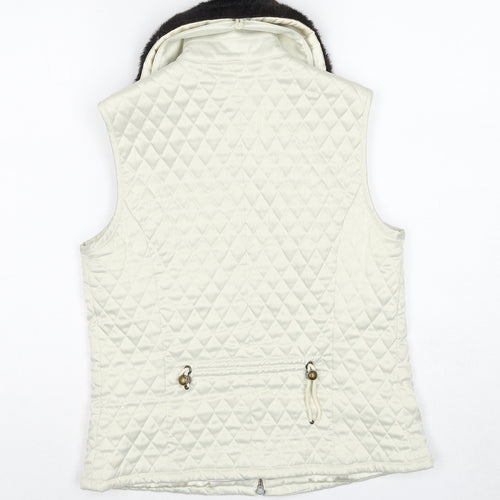 Liz Claiborne Womens Ivory Gilet Jacket Size S Zip