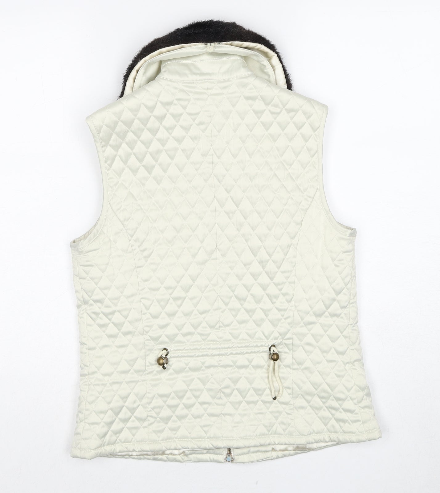 Liz Claiborne Womens Ivory Gilet Jacket Size S Zip