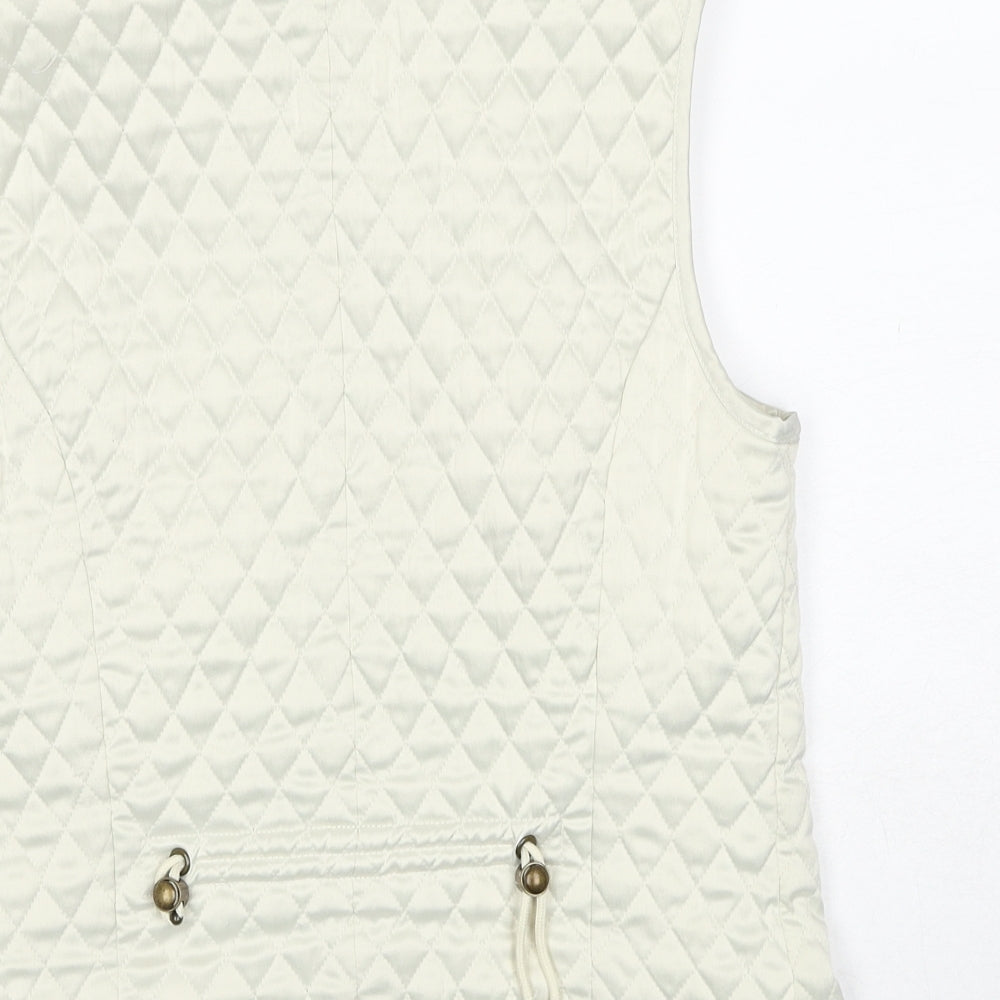 Liz Claiborne Womens Ivory Gilet Jacket Size S Zip