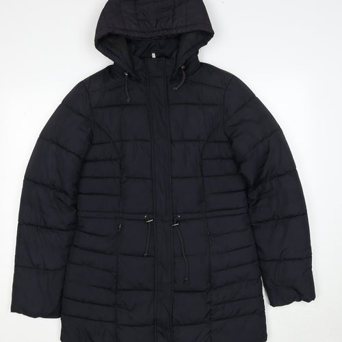 BHS Womens Black Puffer Jacket Jacket Size 10 Zip