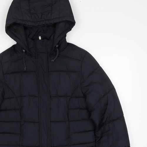 BHS Womens Black Puffer Jacket Jacket Size 10 Zip