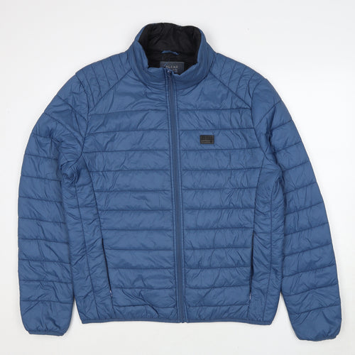 Blend Mens Blue Quilted Jacket Size XL Zip