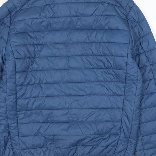 Blend Mens Blue Quilted Jacket Size XL Zip
