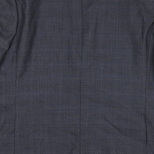 Chester Mens Grey Plaid Wool Jacket Suit Jacket Size 46 Regular