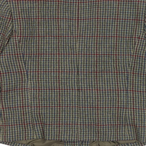 Lizsport Womens Green Geometric Jacket Blazer Size 14 Button