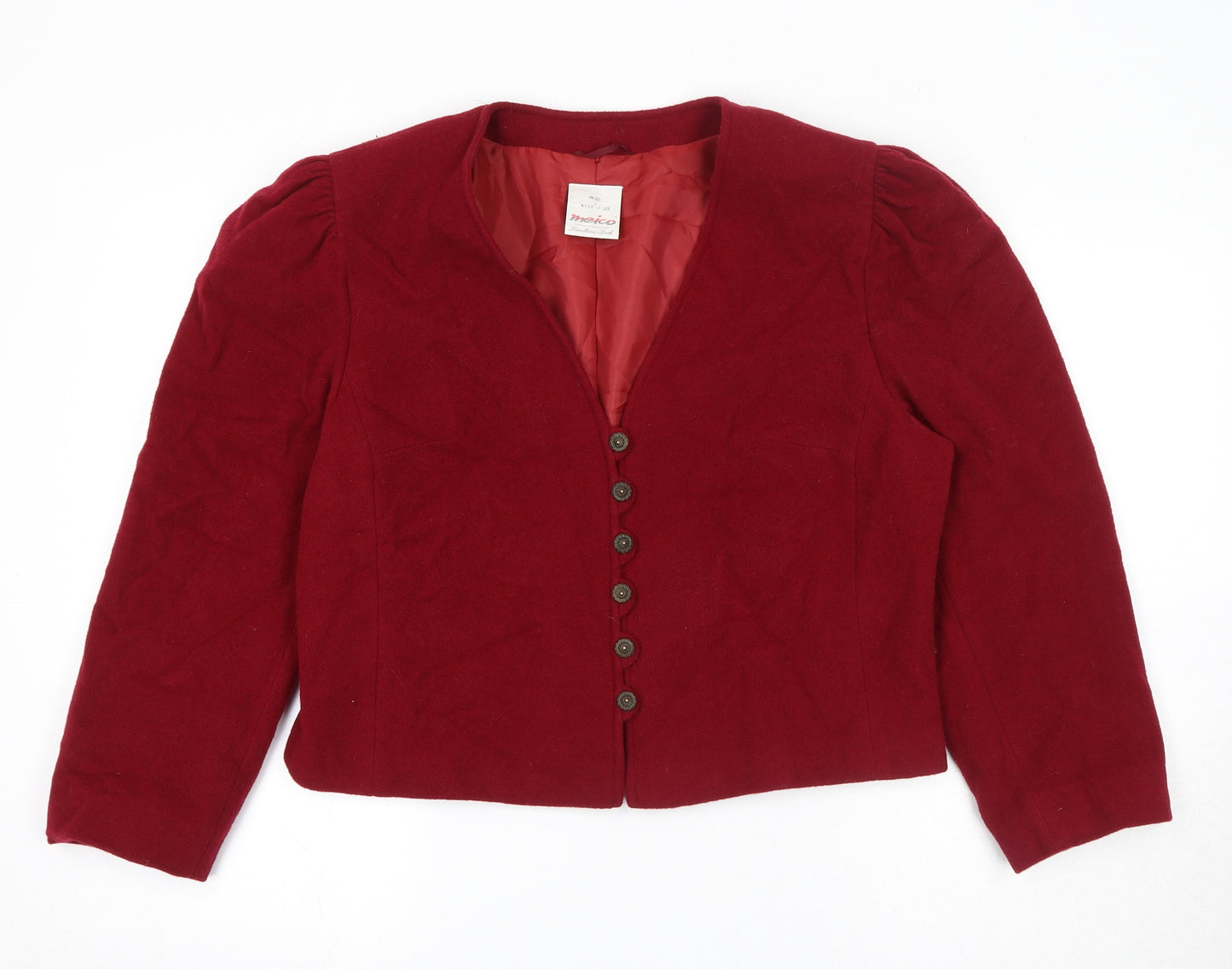 MEICO Landhaus Look Womens Red Jacket Size 12 Button