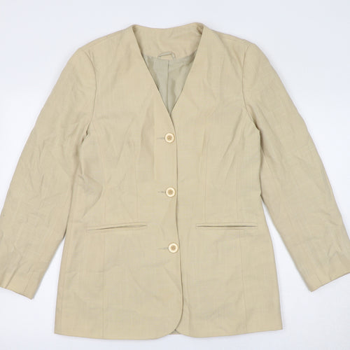 St Bernard Womens Beige Jacket Blazer Size 10 Button