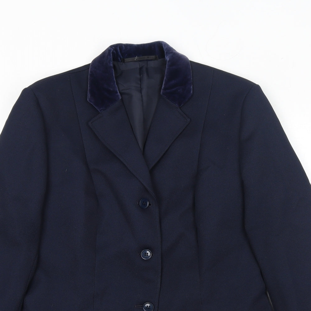 Harry Hall Mens Blue Polyester Jacket Suit Jacket Size 38 Regular