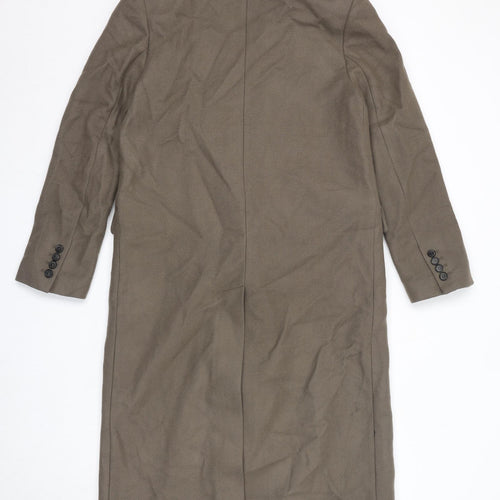 Zara Womens Brown Pea Coat Coat Size S Button