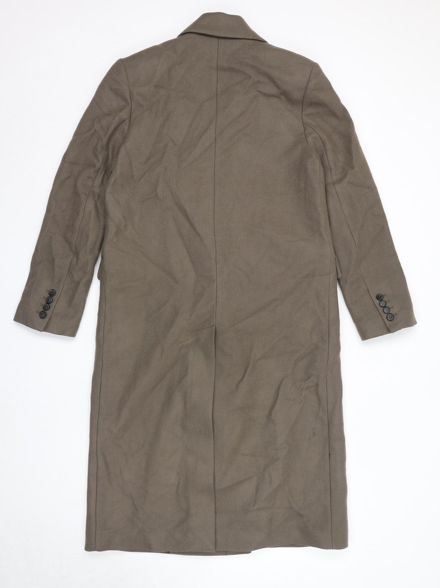 Zara Womens Brown Pea Coat Coat Size S Button