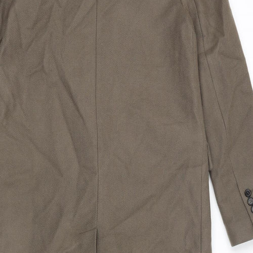 Zara Womens Brown Pea Coat Coat Size S Button