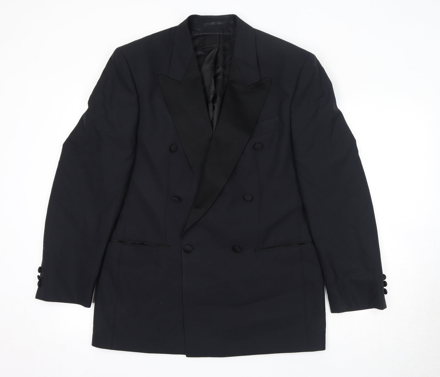 Baumler Mens Black Wool Tuxedo Suit Jacket Size 48 Regular