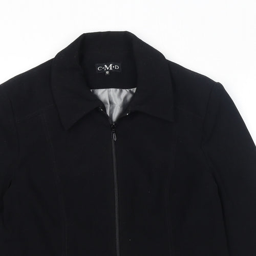 CMD Womens Black Jacket Size 10 Zip