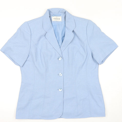 Eastex Womens Blue Jacket Blazer Size 12 Button