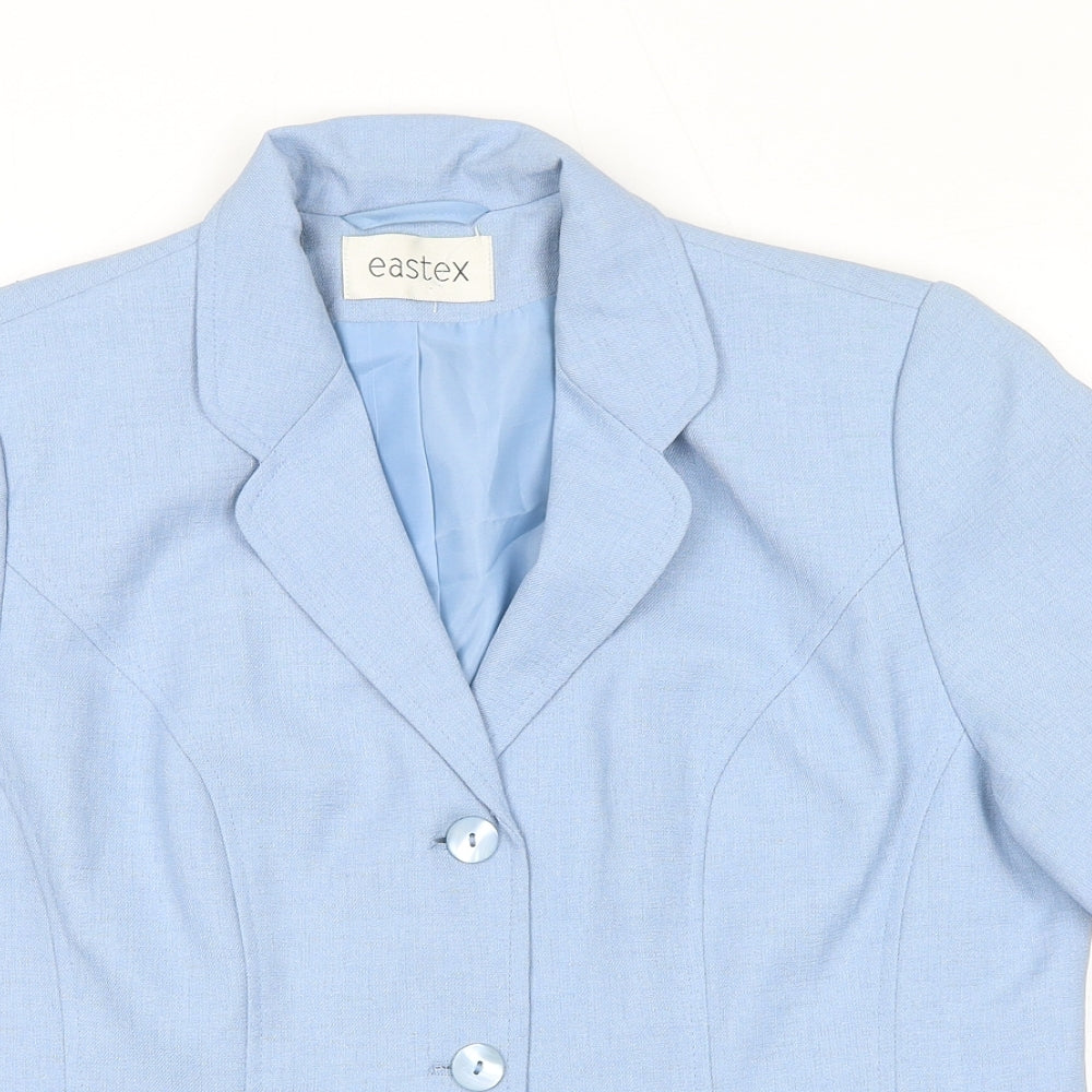 Eastex Womens Blue Jacket Blazer Size 12 Button
