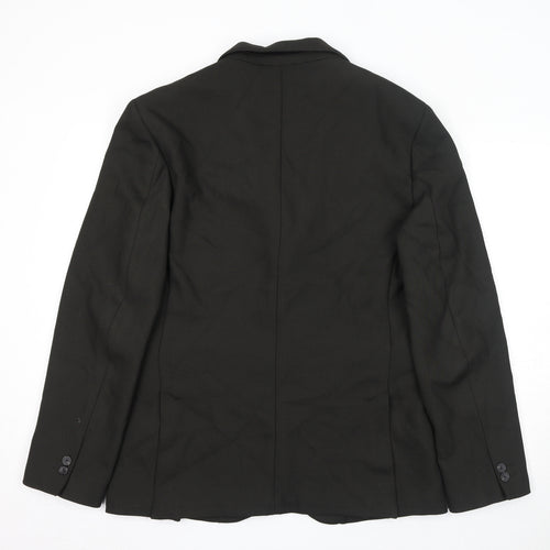 Zara Mens Black Polyester Jacket Suit Jacket Size XL Regular