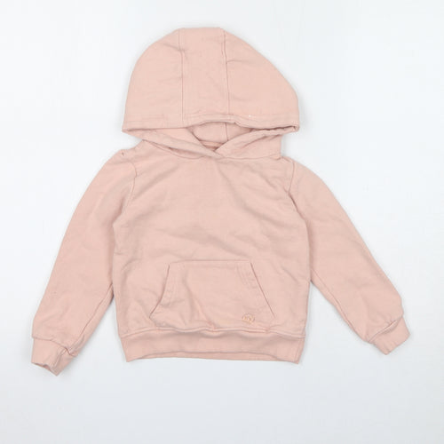 Firetrap Girls Pink Cotton Pullover Hoodie Size 4-5 Years Pullover