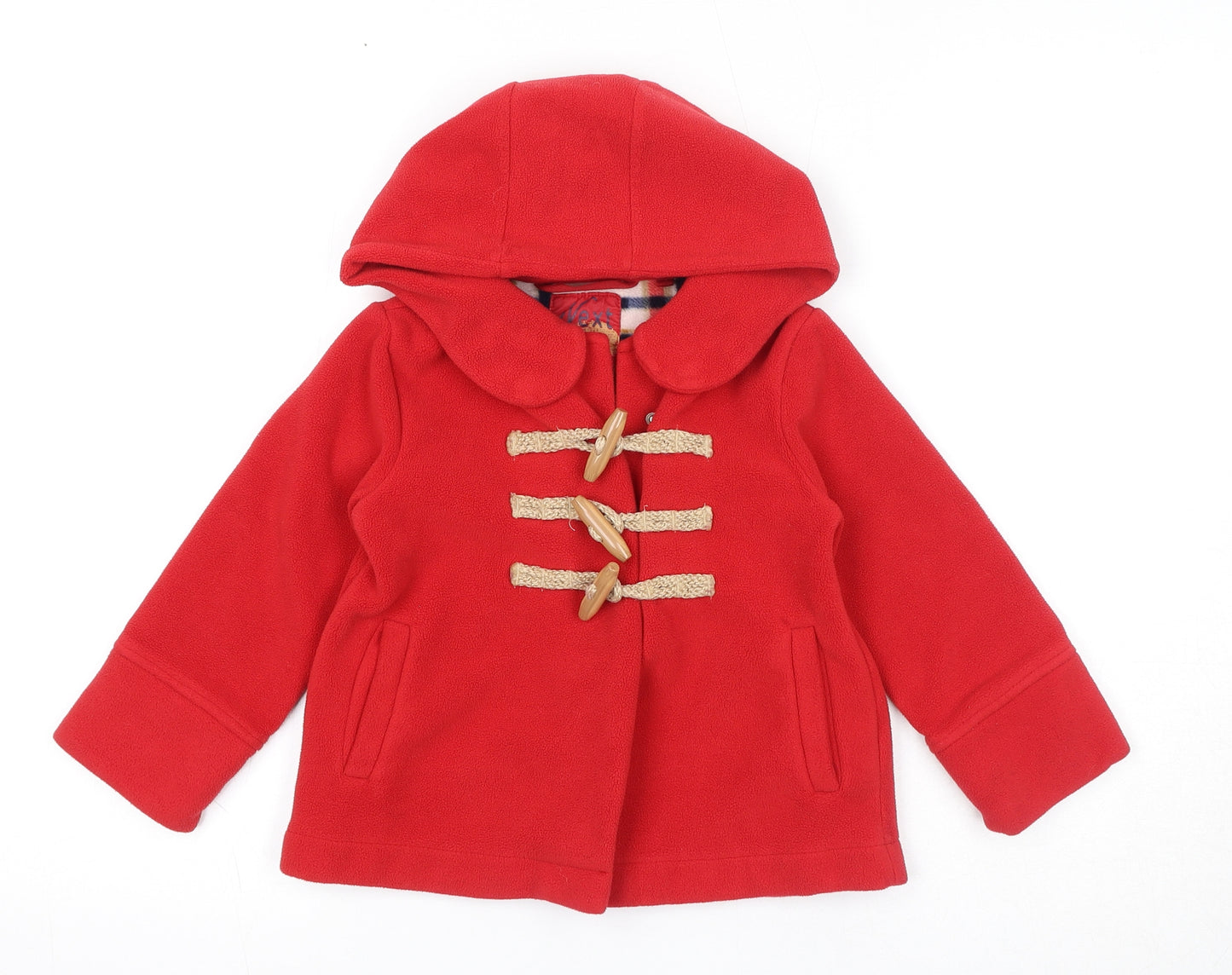NEXT Girls Red Duffle Coat Coat Size 5 Years Snap
