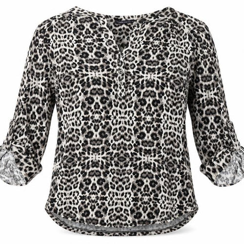 Marks and Spencer Womens Brown Animal Print Viscose Basic Blouse Size 10 Sweetheart - Leopard Print