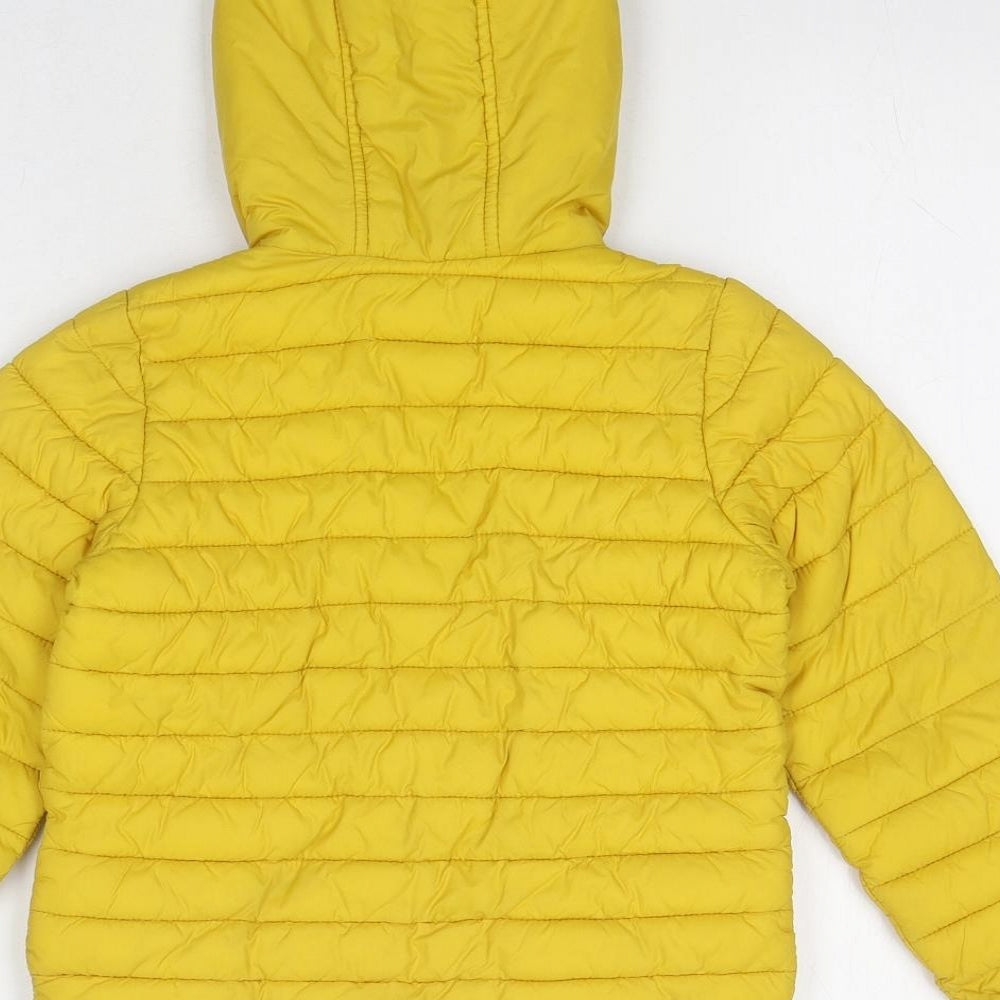 Joules Girls Yellow Quilted Jacket Size 4 Years Zip