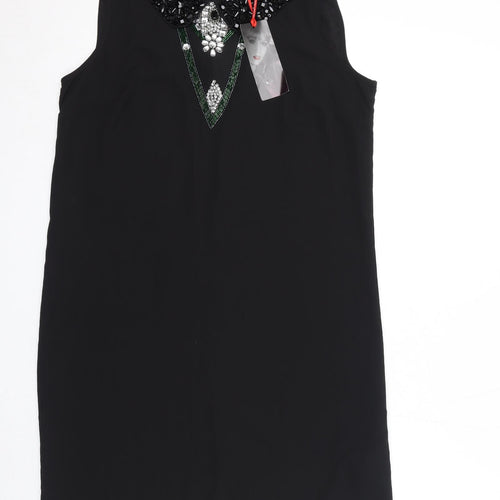 Limited Collection Womens Black Polyester A-Line Size 10 Round Neck Pullover