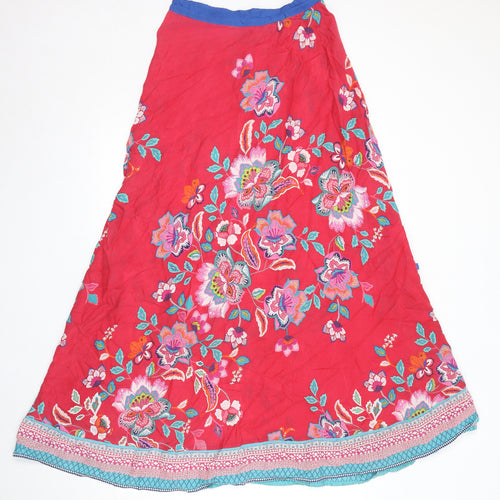 Monsoon Womens Multicoloured Floral Modal Peasant Skirt Size S Zip